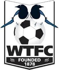 A logo featuring two blue birds perched on a soccer ball with "WTFC" and "FOUNDED 1878" below.